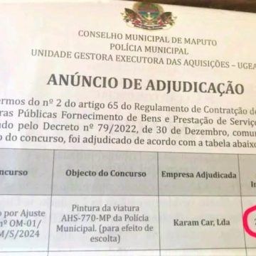 Alegando motivos financeiros, Município de Maputo cancela adjudicações de concursos