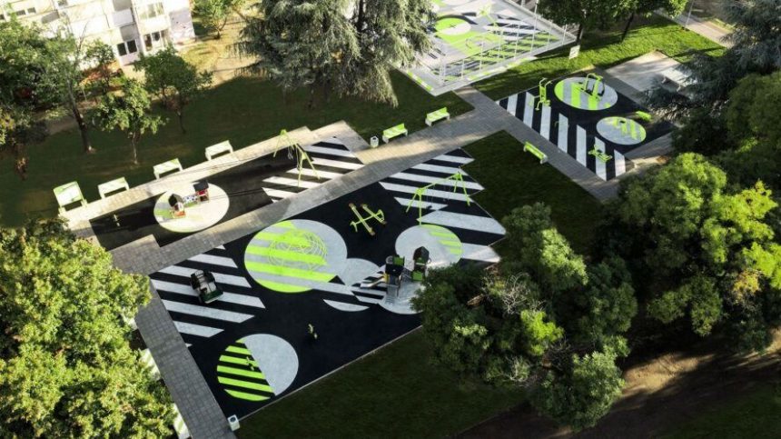 Conheça o parque urbano da Nike feito por sapatilhas recicladas