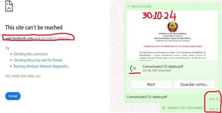 Redes socias da Meta não estão a funcionar em Moçambique