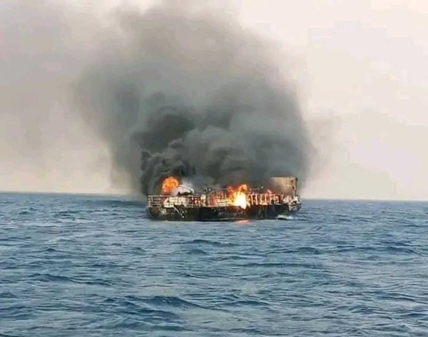 MV Chambo Navio moçambicano MV Chambo pega fogo em águas da Tanzânia